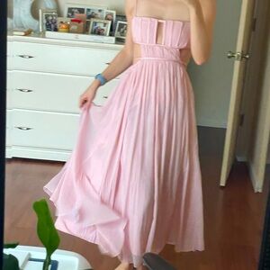 Pink maxi dress with cutouts